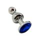 Металлическая анальна пробка Wooomy Lollypop Double Ball Metal Plug Blue L диаметр 3,5, длина 10,5см