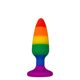 Силиконовая анальная пробка Wooomy Hiperloo Silicone Rainbow Plug S, диаметр 2,4 см, длина 9 см