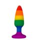 Силиконовая анальная пробка Wooomy Hiperloo Silicone Rainbow Plug M, диаметр 2,9 см, длина 11 см