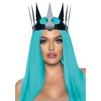 Корона злої королеви Leg Avenue Faux leather spiked crown Black, штучна шкіра, заклепки Корона злої королеви Leg Avenue Faux leather spiked crown Black, штучна шкіра, заклепки