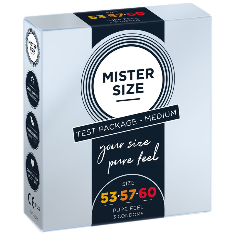 Набор презервативов Mister Size - pure feel - 53–57–60 (3 condoms), 3 размера, толщина 0,05 мм