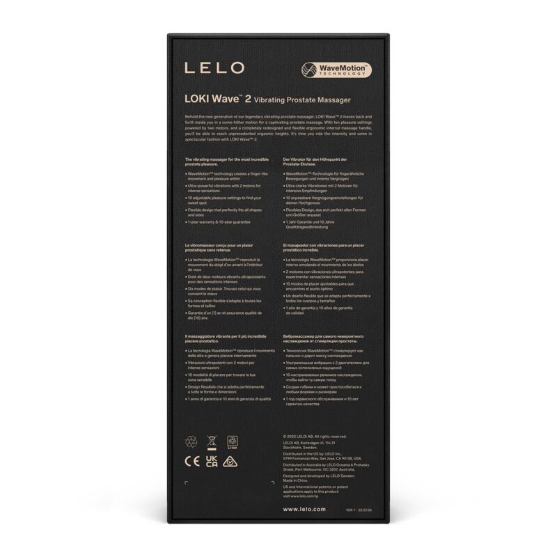 Массажер простаты LELO Loki Wave 2 Black, 2 мотора, манящее движение + вибрация