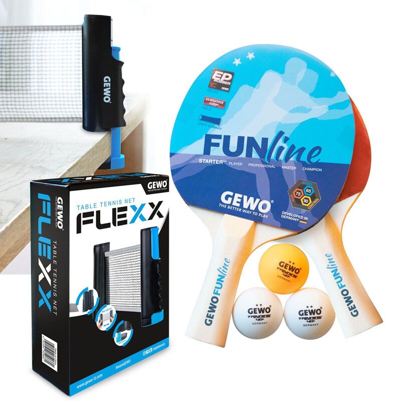 Набір для настільного тенісу Gewo Double-Fun + сітка Flexx (103360000)