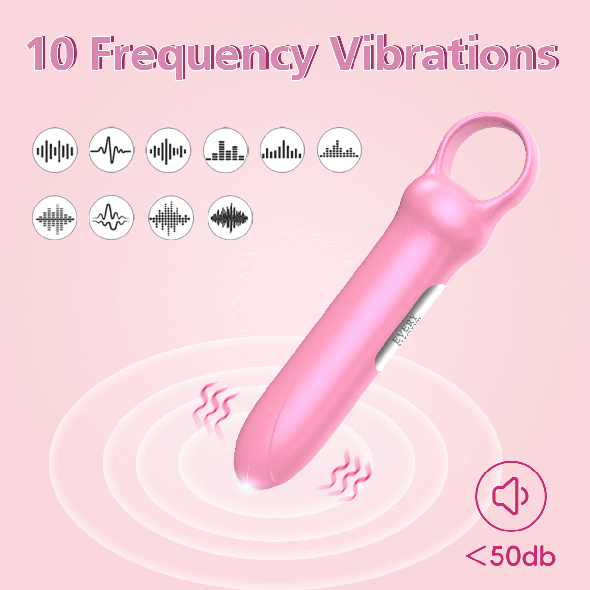 Мини-вибратор Every Night Toys Merry светло-розовый, 10 режимов вибрации