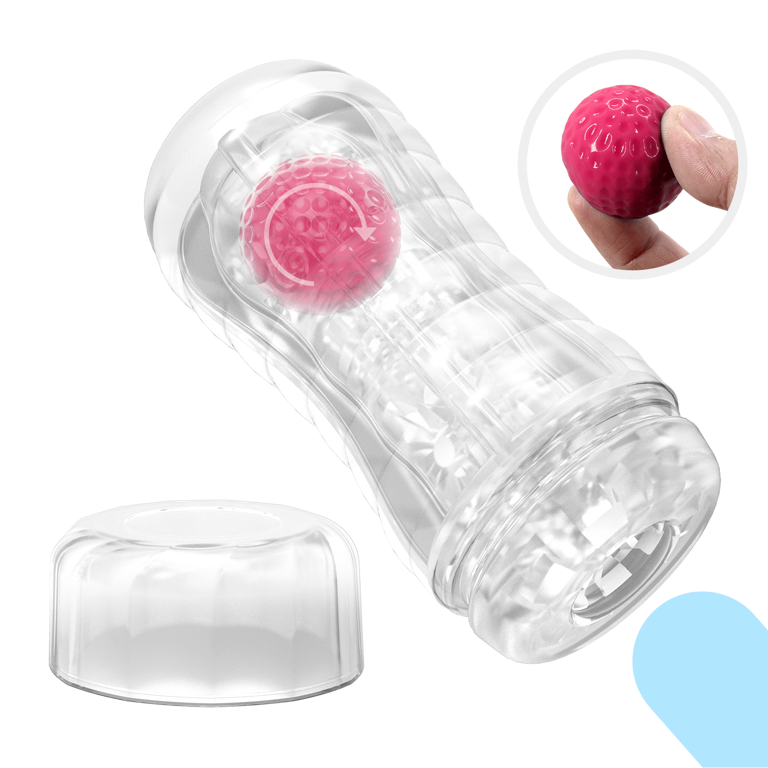 Мастурбатор в колбе PRETTY LOVE Planet прозрачный, с розовым шариком, 18 х 7.7 см