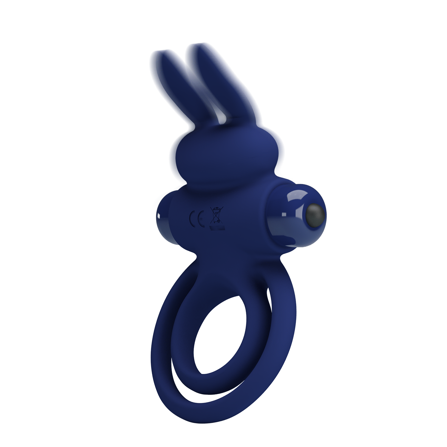 Виброкольцо двойное PRETTY LOVE Vibro Bunny III со стимуляцией для клитора, синее, 9.7 х 6.5 см