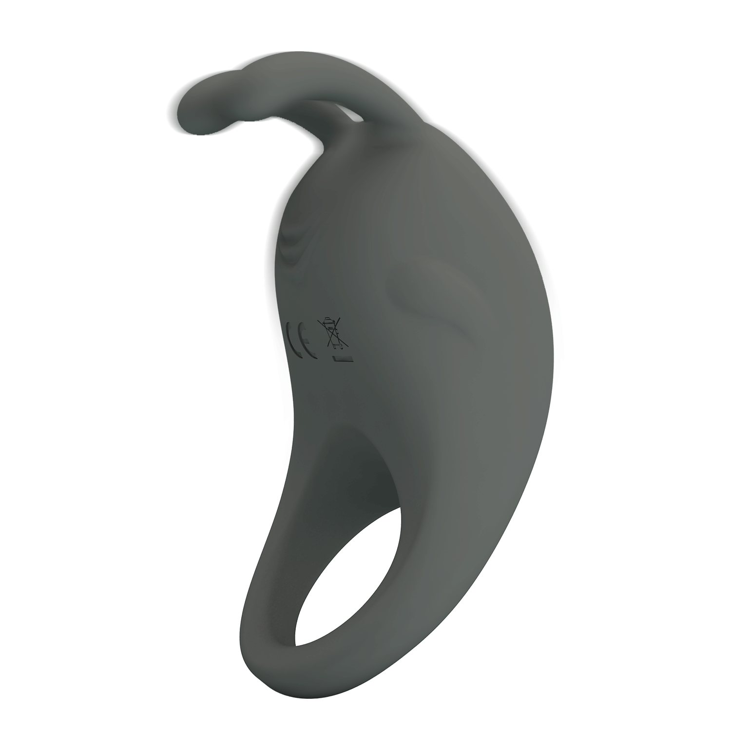 Эрекционное виброкольцо PRETTY LOVE Master Ring с усиками для клитора, серое, 7.5 х 4 см