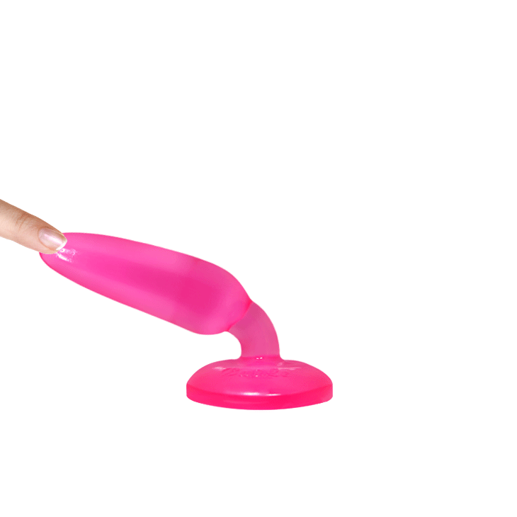 Анальная пробка на присоске BAILE Butt Plug, розовая, 14 × 3.5 см